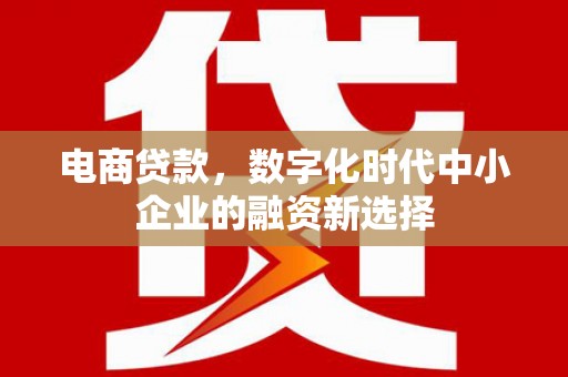 富平电商贷款，数字化时代中小企业的融资新选择