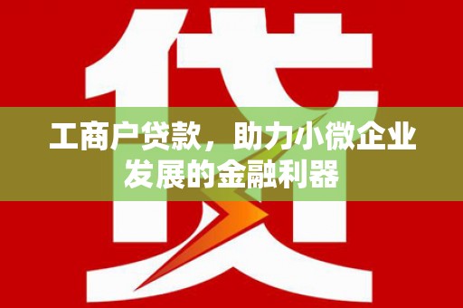 富平工商户贷款，助力小微企业发展的金融利器