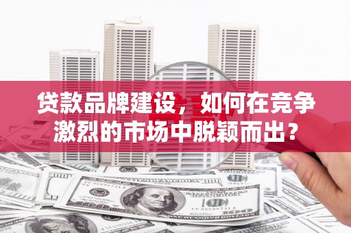 富平贷款品牌建设，如何在竞争激烈的市场中脱颖而出？