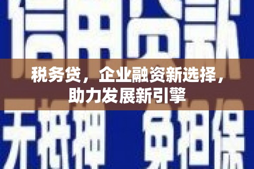 富平税务贷，企业融资新选择，助力发展新引擎