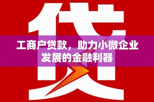 富平工商户贷款，助力小微企业发展的金融利器