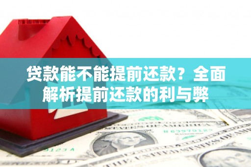 富平贷款能不能提前还款？全面解析提前还款的利与弊