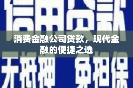 富平消费金融公司贷款，现代金融的便捷之选